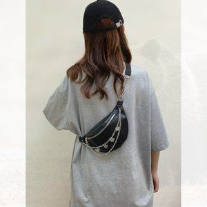 New Butterfly Chain Decor Fanny Pack Black 89